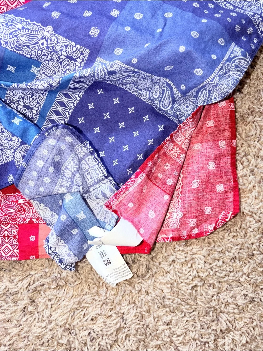 2 NWOT AE American Eagle Outfitters Set Bundle Bandana Patchwork Scarves New